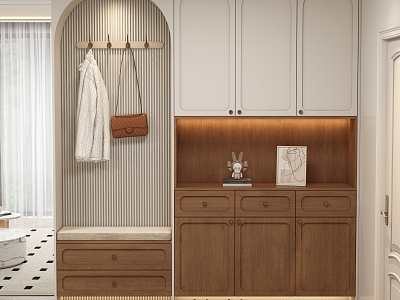 Modern Middle Style Entrance Cabinet Shoe Cabinet 3d model