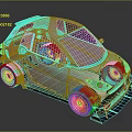 Small Sporty Car With Gradient Color 3D Rendered Exterior Stylish Wheels And Modern Windows
