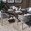 Modern Dining Table and Chair Combination Dining Table and Chair 3d model