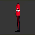 Red Military Style Uniform Mannequin With Golden Trims Black Trousers And White Gloves
