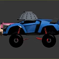 Playful Kids Furniture With Toy Car Design Blue Pink Decorative Elements And Wheels