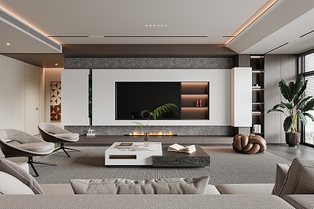 modern living room 3d model