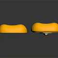 Two Beige Orthopedic Insoles With Yellow Border Concave Design And Reflective Surface