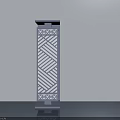 Modern Hinged Door With Geometric Pattern White Panel And Gray Frame 3d model