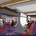 Playground Gaming Zone With Slot Machines Red Chairs Wooden Ceiling And Colorful Carpet