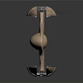 Futuristic Mechanical Structure With Brown Body And Metallic Components Unique Design And Shiny Base