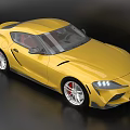 Yellow Sports Car With Sleek Design Black Roof And Red Brake Calipers