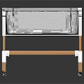 Modern Gray Baby Crib With Mesh Sides White Frame Wooden Legs And Wheels