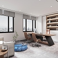 Office New Chinese-style Manager Office Boss Office 3d model