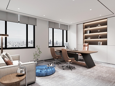 Office New Chinese-style Manager Office Boss Office 3d model