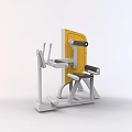 Fitness Strength Training Machine Yellow And Gray With Adjustable Seat And Arm Rests