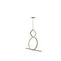 Modern Golden Geometric Chandelier With Hanging Metal Structure And Decorative Lighting Design