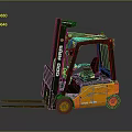 Orange And Black EP CBD Forklift With Cab Forks And Wheels