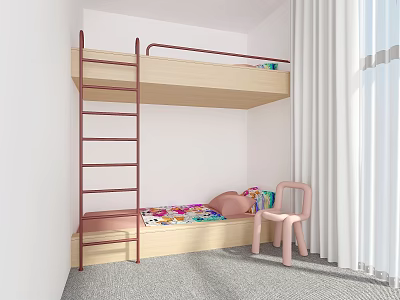 Modern Bed-up Children's Bed Bed-up Children's Room 3d model