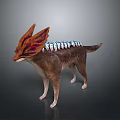 Brown And Red Mythical Creature With Large Ears Spiked Back And Dog Like Body