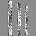 Modern Columnar Outdoor Lights With Perforated Dotted Pattern For Garden Decor