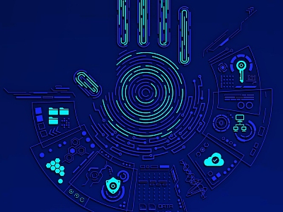 Science and technology elements science and technology lines science and technology wind fingerprint model