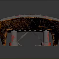 Traditional Wooden Long Home Decor Item With Red Edge And Textured Surface