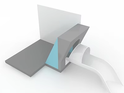 Stainless Steel Slide Entry 3d model Stainless Steel Slide Entry 3d model