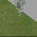 Outdoor White Pendant Light With Glass Shade Illuminated Over Grassy Lawn