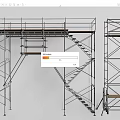 Metal Scaffolding Structure With Platform Stairs And Metal Frames For Construction 3d model