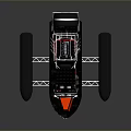 Black Red Hovercraft With Transparent Windshield Metal Frame And Floats 3d model