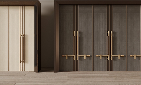 New Chinese style double door banquet front hall door 3d model