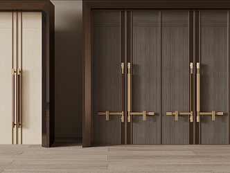 New Chinese style double door banquet front hall door 3d model