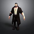 Bearded Man Wearing Black Long Coat White Shirt Cross Pendant Bandaged Arms Dark Pants Boots