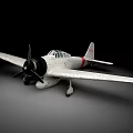 Vintage White Propeller Airplane Model Featuring Red Stripe And Long Wings Against Black Background