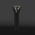 Modern Outdoor Light With Geometric Angular Top And Black Cylindrical Base