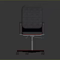 Modern Gray Office Chair With Red Trim Armrests And Five Star Base Wheels