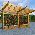 Flower Rack Vine Rack Corridor Rack Wooden Flower Rack 3d model