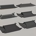 Traditional Architectural Roof Components Featuring Black Tile Structures With Various Shapes