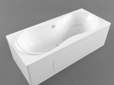 White Freestanding Bathtub With Modern Sleek Design And Smooth Surface 3d model