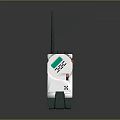 Gray And Green Walkie Talkie Daily Use Electrical Appliance With Antenna Display Screen And Buttons