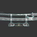Traditional Samurai Sword With Decorative Blade And Blue Gold Handle On Display Stand