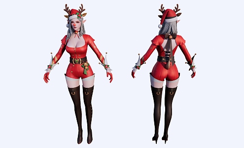 Dark Wing Christmas Costume Angel 3d model