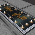 Illuminated Fountain Design With Decorative Lights And Water Feature At Night