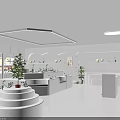 Elegant Modern White Specialty Store Interior With Curved Display Counters And Products 3d model