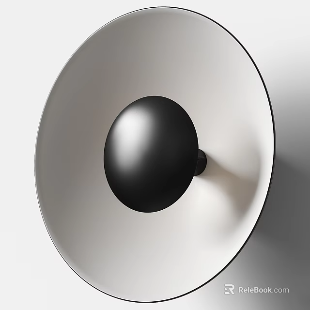 Modern Minimalist Wall Lamp With Black And White Circular Design 3d model 