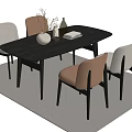 Dining table and chair 3d model