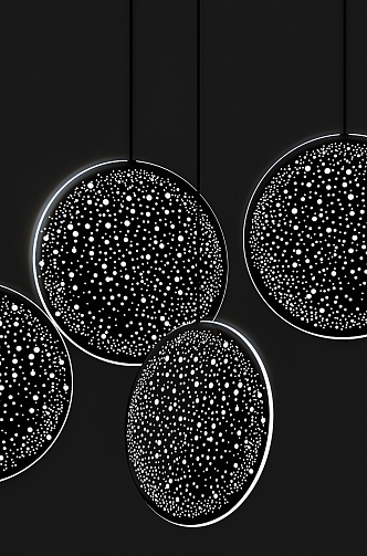 Star Chandelier Round Light Sky Chandelier 3d model