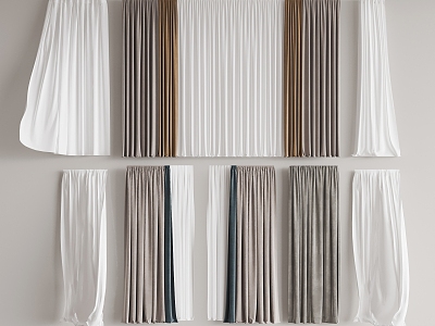 Modern Curtain Combination 3d model