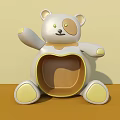 Cute Cartoon Bear Shaped Interactive Area With White Yellow Design And Kid Friendly Seat