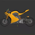 Sleek Yellow Sports Motorcycle With Streamlined Body Black Seat And Alloy Wheels