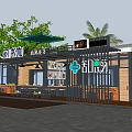 Modern Homestay Building With Black Metal Railings Glass Walls And Palm Trees
