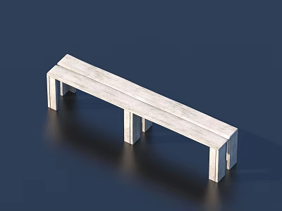 White Modern Bench With Sleek Design Smooth Surface And Reflective Finish 3d model