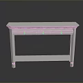 White Console Table With Three Drawers And Lower Shelf Simple Design