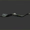 Modern 3D Terrain Model With Central White Building And Green Landscape Roads